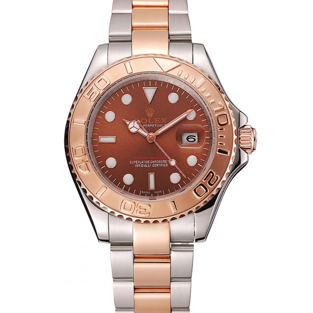 Rolex Dial Stainless Steel Tone Master Yacht Bracelet Gold Two 1453864 Rose 1016